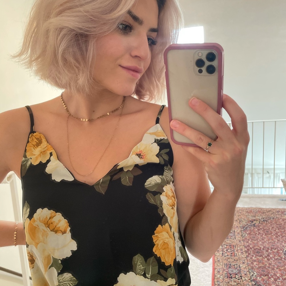 Floral tank top blouse